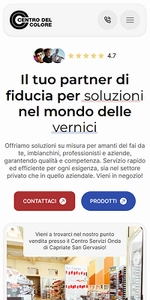 Sito sviluppato per Centro Del Colore, versione mobile