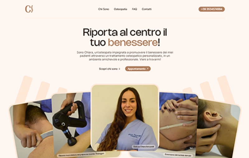 Sito sviluppato per Chiara Iencarelli, versione desktop