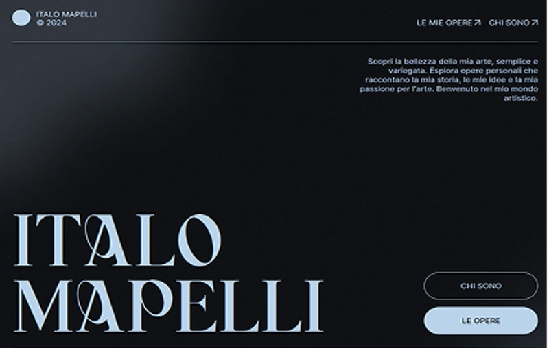 Sito sviluppato per Italo Mapelli, versione desktop