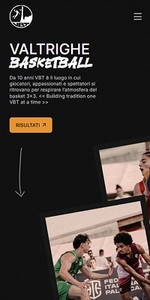 Sito sviluppato per Valtrighe Basketball, versione mobile